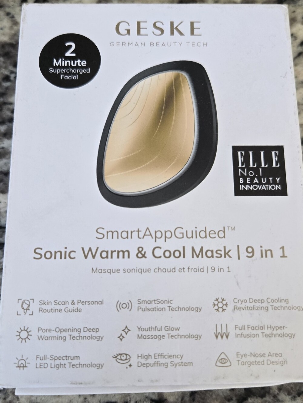 GESKE Sonic Warm & Cool Mask in Gold and Black 9 In 1